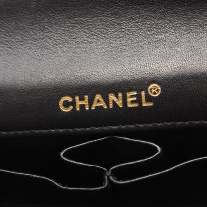 チョコバー チェーンショルダーバッグ ラムスキン ブラック ゴールド金具 シャネル バッグ CHANEL