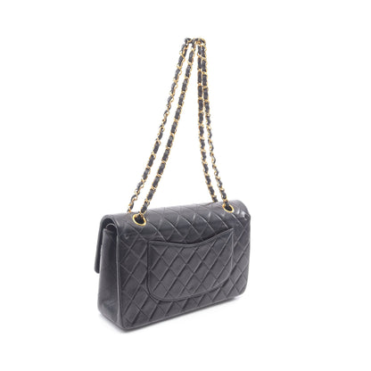 マトラッセ Wフラップ Wチェーンショルダーバッグ ラムスキン ブラック ゴールド金具 シャネル バッグ CHANEL