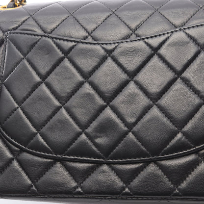 マトラッセ Wフラップ Wチェーンショルダーバッグ ラムスキン ブラック ゴールド金具 シャネル バッグ CHANEL