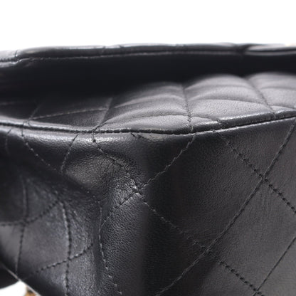 マトラッセ Wフラップ Wチェーンショルダーバッグ ラムスキン ブラック ゴールド金具 シャネル バッグ CHANEL