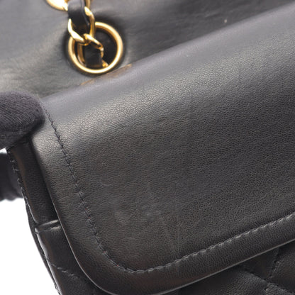 マトラッセ Wフラップ Wチェーンショルダーバッグ ラムスキン ブラック ゴールド金具 シャネル バッグ CHANEL