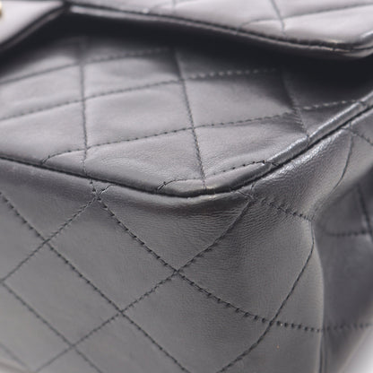 マトラッセ Wフラップ Wチェーンショルダーバッグ ラムスキン ブラック ゴールド金具 シャネル バッグ CHANEL