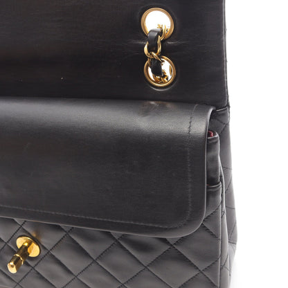 マトラッセ Wフラップ Wチェーンショルダーバッグ ラムスキン ブラック ゴールド金具 シャネル バッグ CHANEL