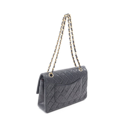 マトラッセ Wフラップ Wチェーンショルダーバッグ ラムスキン ブラック ゴールド金具 シャネル バッグ CHANEL