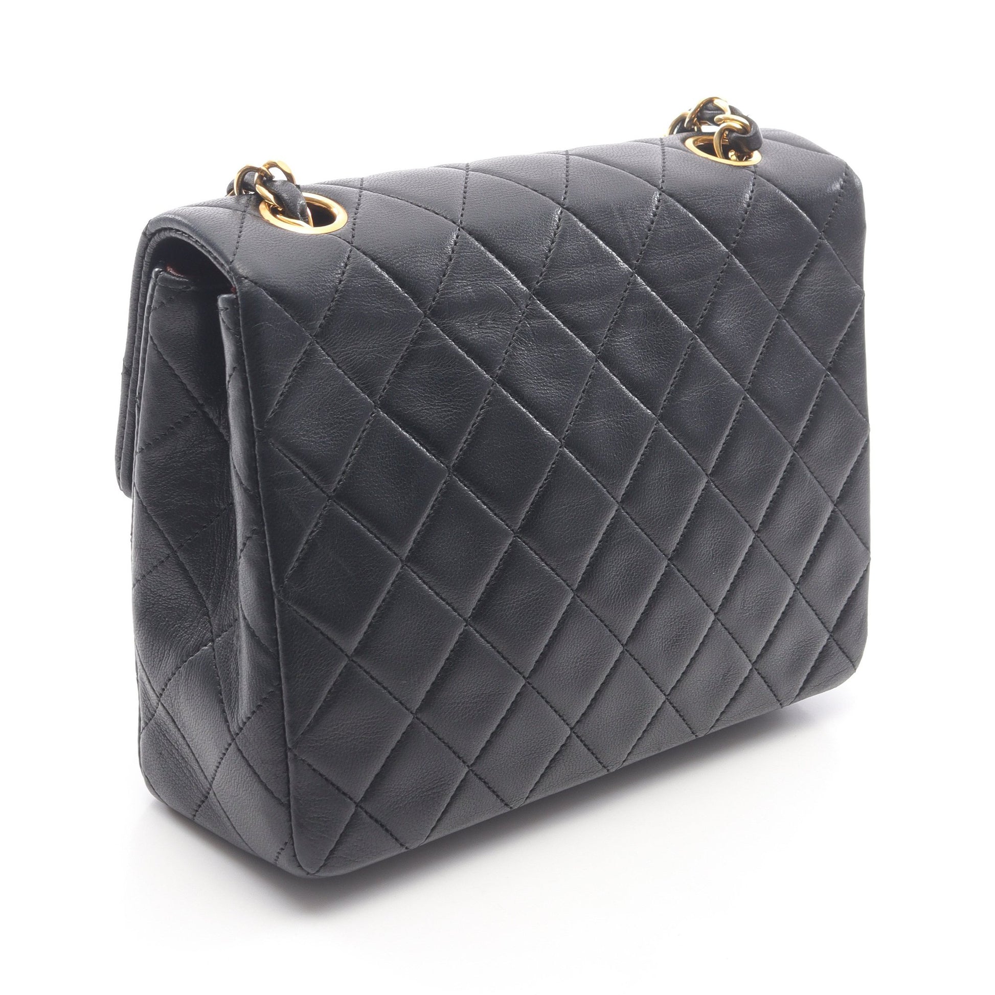ミニマトラッセ チェーンショルダーバッグ ラムスキン ブラック ゴールド金具 シャネル バッグ CHANEL