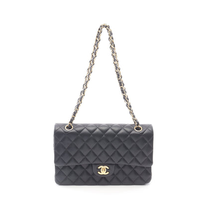 マトラッセ Wフラップ Wチェーンショルダーバッグ ラムスキン ブラック ゴールド金具 シャネル バッグ CHANEL