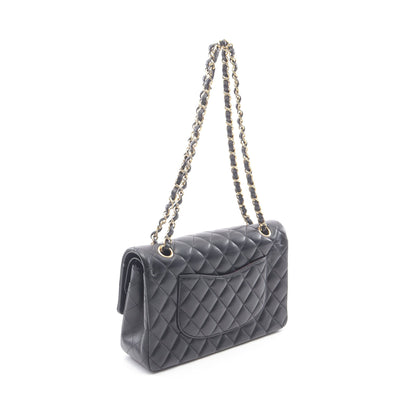 マトラッセ Wフラップ Wチェーンショルダーバッグ ラムスキン ブラック ゴールド金具 シャネル バッグ CHANEL