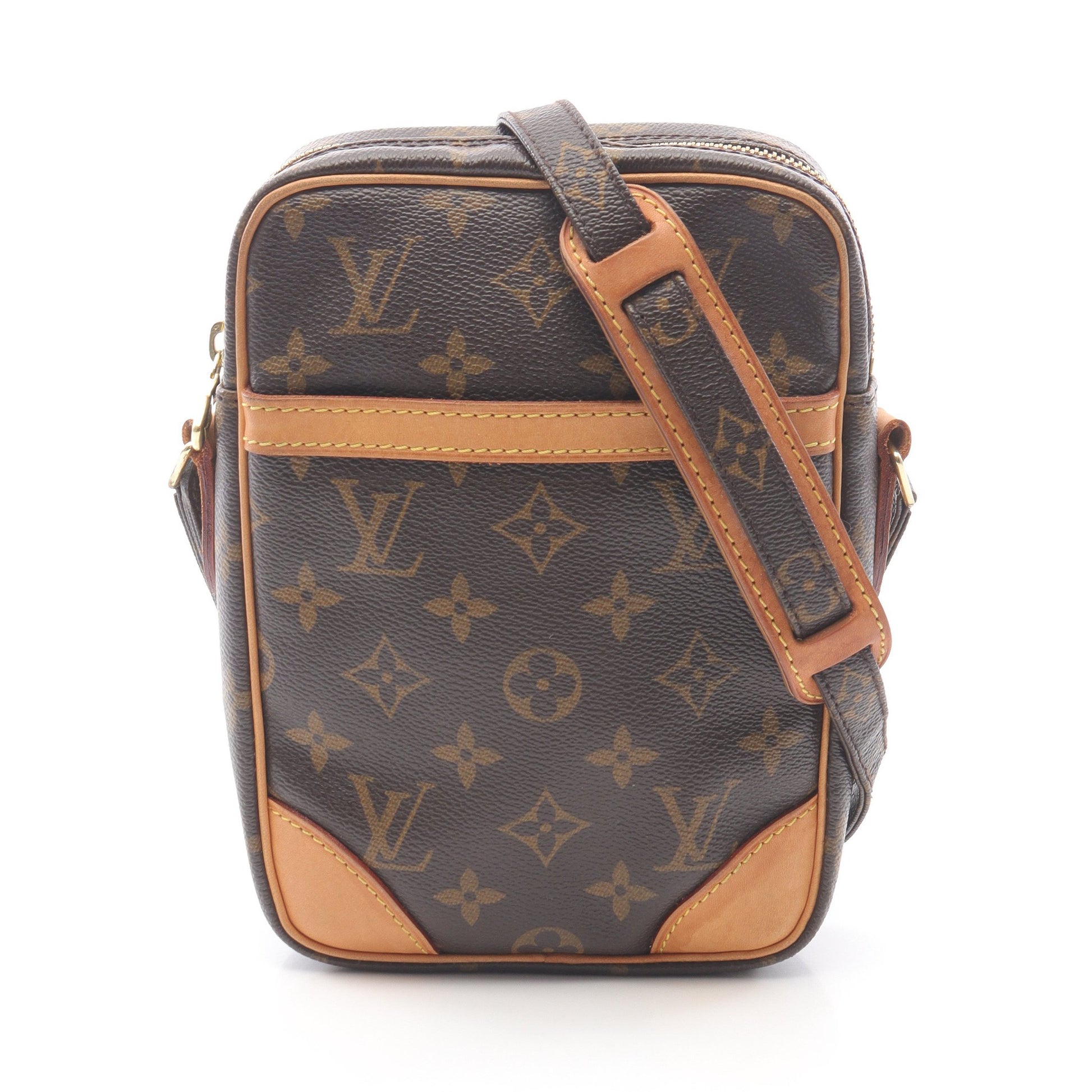 ダヌーブ モノグラム ショルダーバッグ PVC レザー ブラウン ルイヴィトン バッグ LOUIS VUITTON