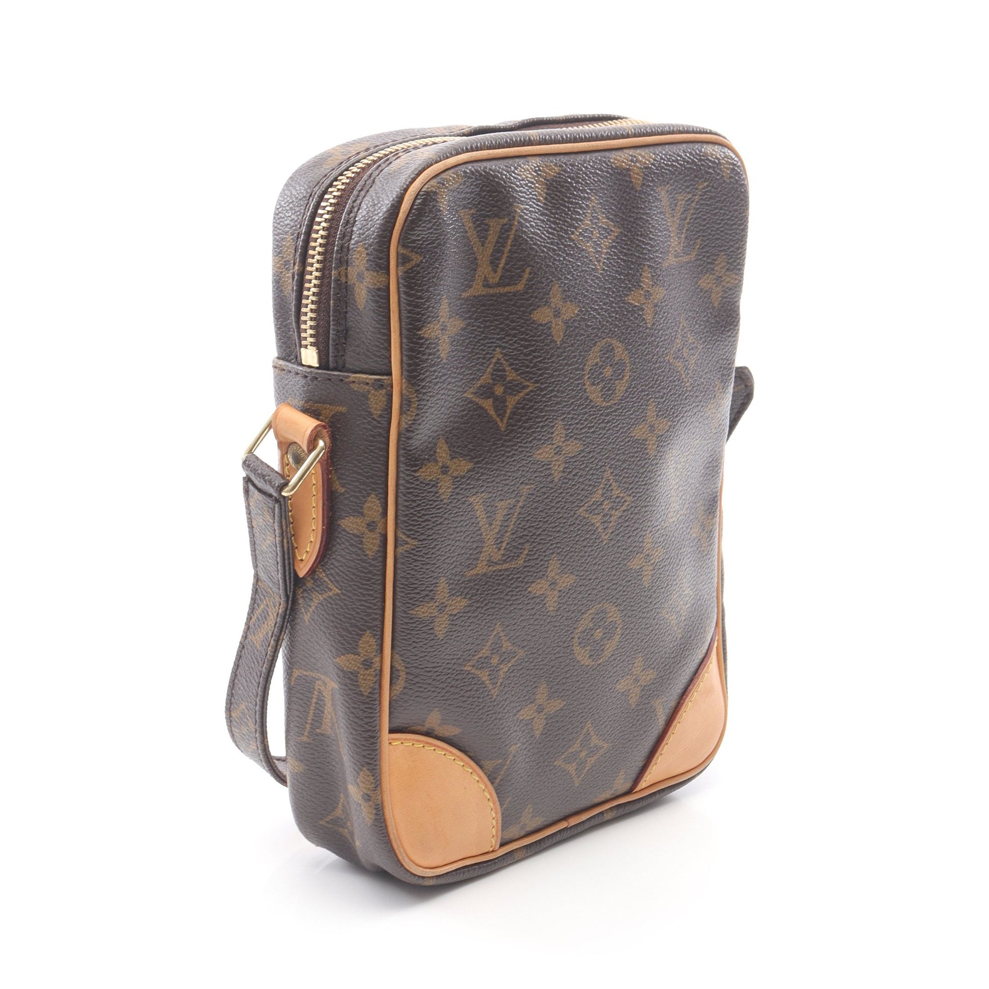 ダヌーブ モノグラム ショルダーバッグ PVC レザー ブラウン ルイヴィトン バッグ LOUIS VUITTON
