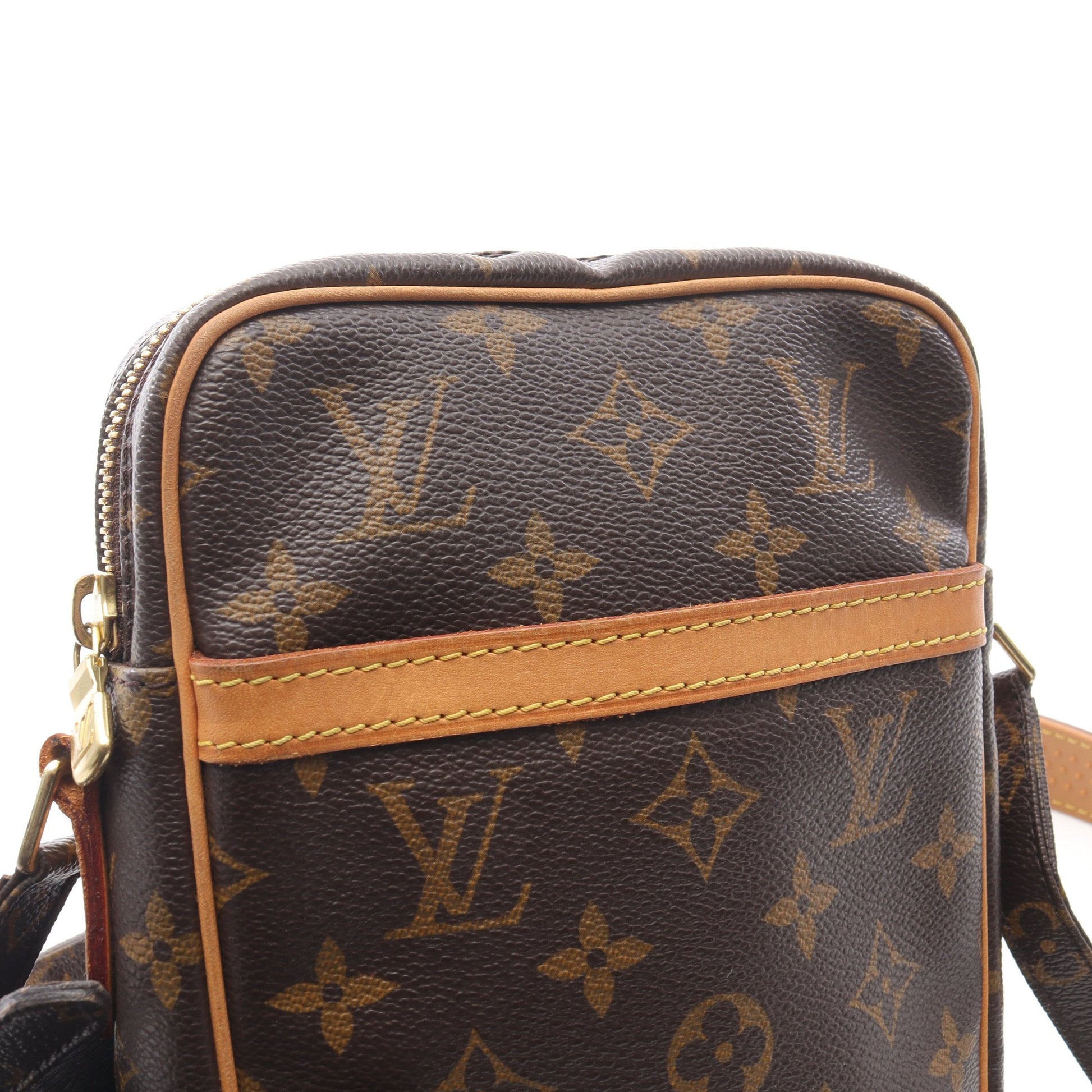 ダヌーブ モノグラム ショルダーバッグ PVC レザー ブラウン ルイヴィトン バッグ LOUIS VUITTON