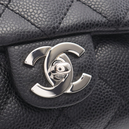 マトラッセ トップハンドル ハンドバッグ キャビアスキン ブラック シルバー金具 シャネル バッグ CHANEL