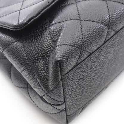 マトラッセ トップハンドル ハンドバッグ キャビアスキン ブラック シルバー金具 シャネル バッグ CHANEL