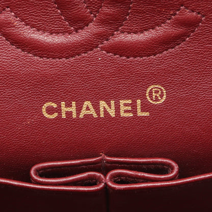 マトラッセ Wフラップ Wチェーンショルダーバッグ ラムスキン ブラック ゴールド金具 シャネル バッグ CHANEL