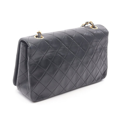 マトラッセ フルフラップ チェーンショルダーバッグ ラムスキン ブラック ゴールド金具 シャネル バッグ CHANEL