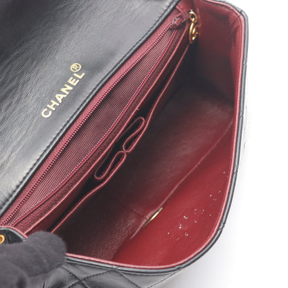 マトラッセ フルフラップ チェーンショルダーバッグ ラムスキン ブラック ゴールド金具 シャネル バッグ CHANEL
