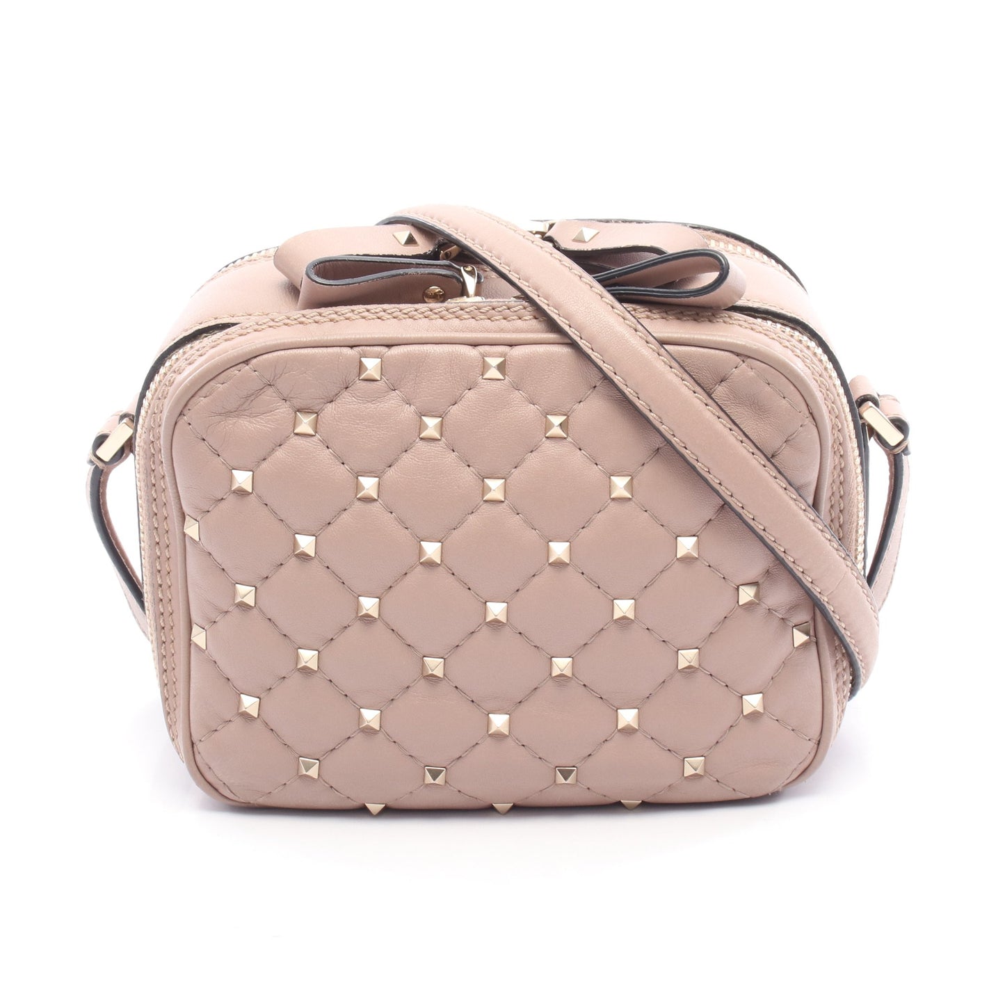キルティング ショルダーバッグ レザー ダスティピンク ロックスタッズ ヴァレンティノ バッグ VALENTINO