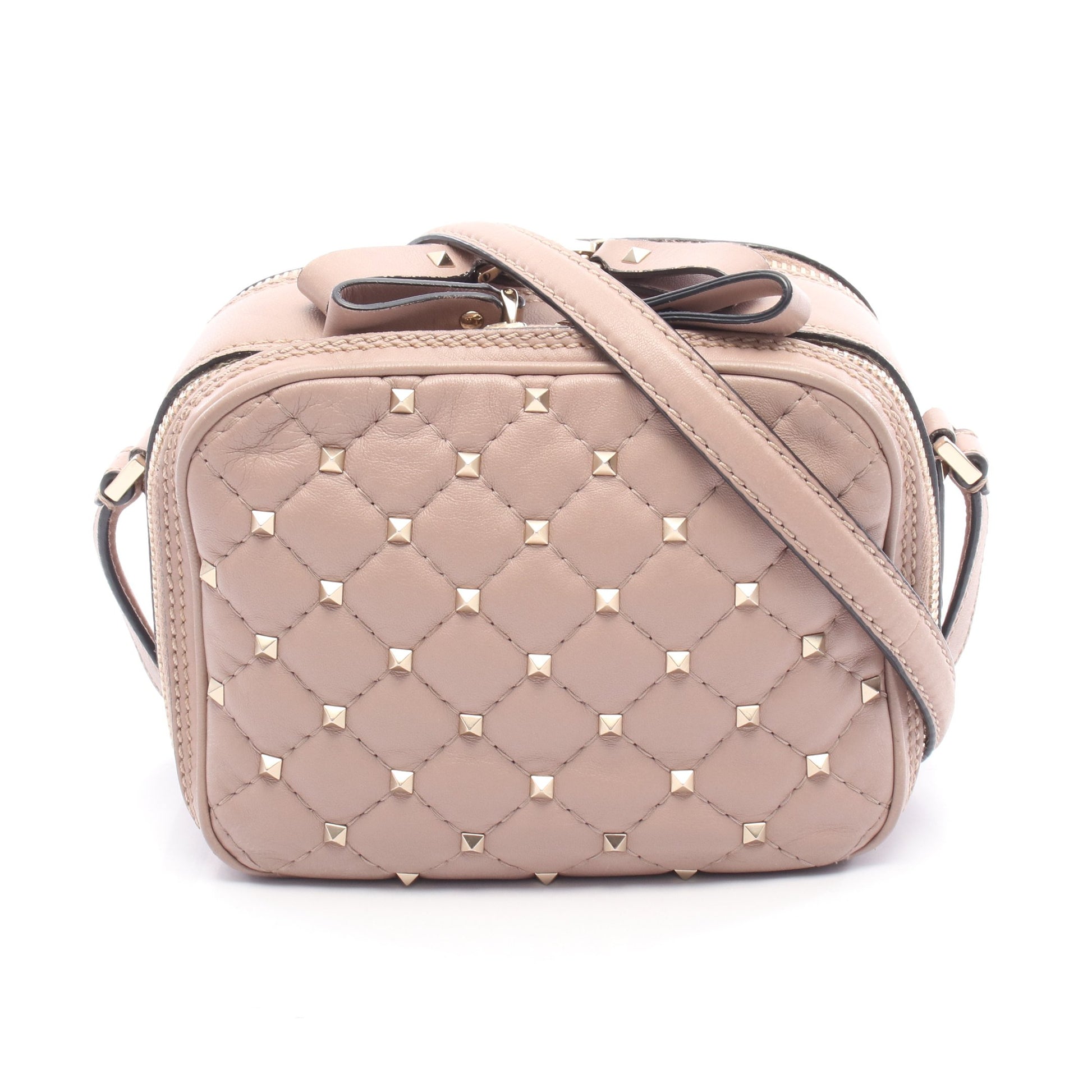 キルティング ショルダーバッグ レザー ダスティピンク ロックスタッズ ヴァレンティノ バッグ VALENTINO