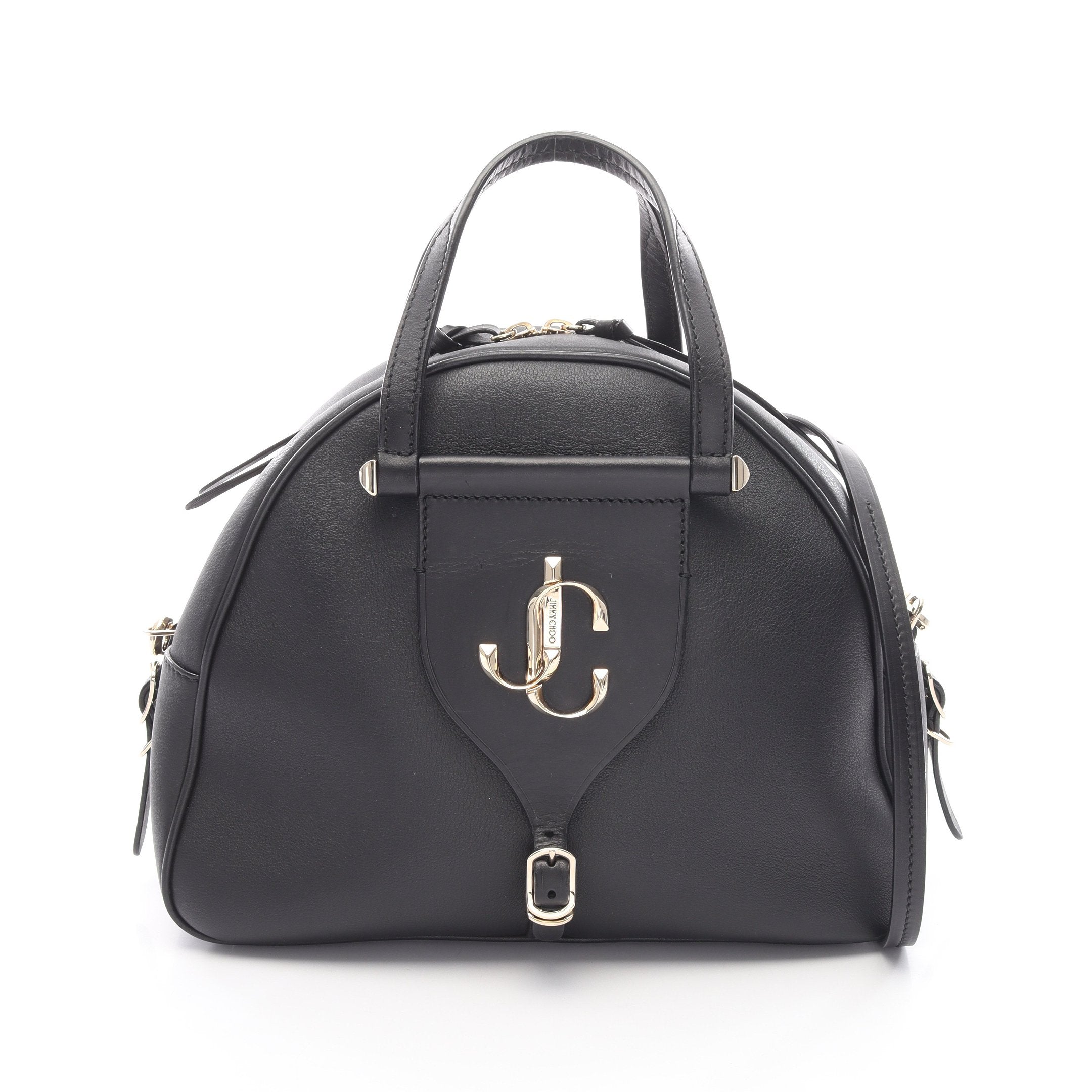 美品⚫︎ジミーチュウ　ヴァレンヌ　2way　ボーリングバッグ　カーフレザー　黒色 美品⚫︎ジミーチュウ ヴァレンヌ 2way ボーリングバッグ カーフレザー