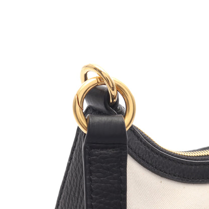 ショルダーバッグ キャンバス レザー アイボリー ブラック バリー バッグ BALLY