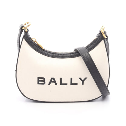 ショルダーバッグ キャンバス レザー アイボリー ブラック バリー バッグ BALLY