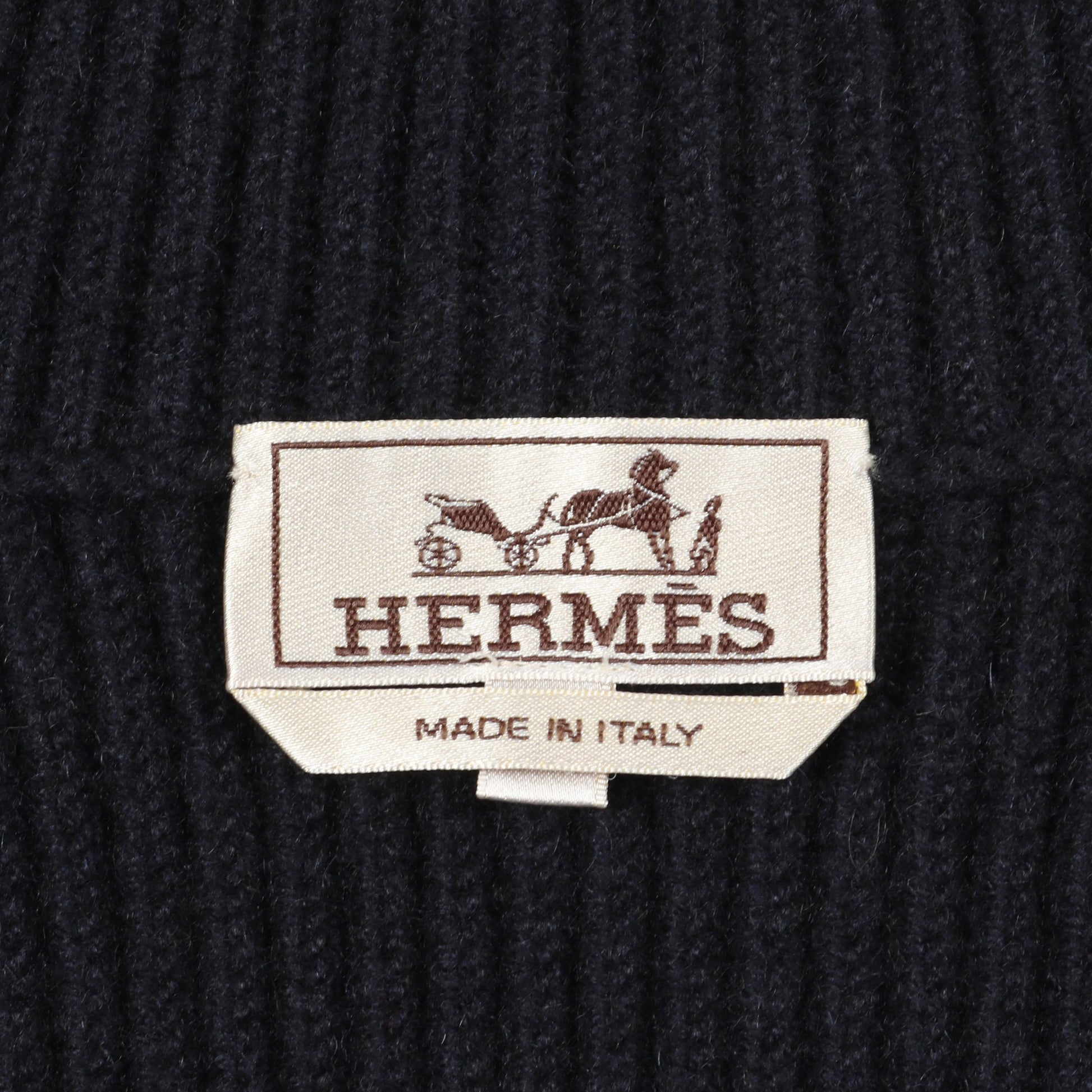 ドライバーズ ニット カシミヤ ネイビー ジップアップ エルメス トップス HERMES