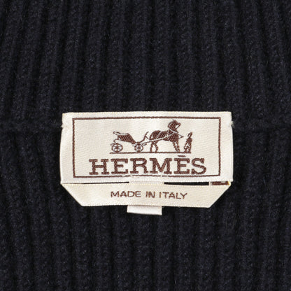 ドライバーズ ニット カシミヤ ネイビー ジップアップ エルメス トップス HERMES