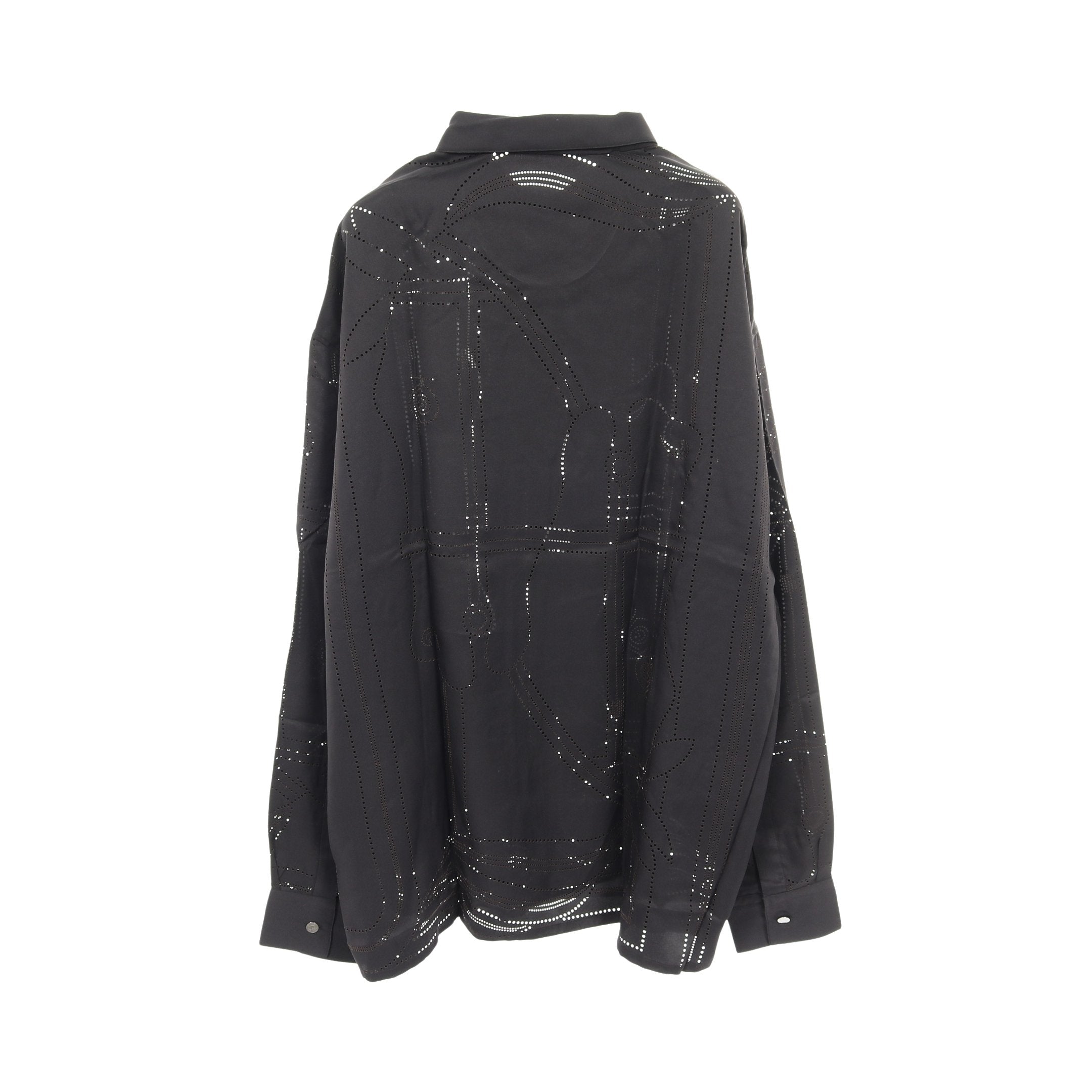 セリエボタン シャツ 長袖 パンチング シルク ブラック エルメス – RECLO