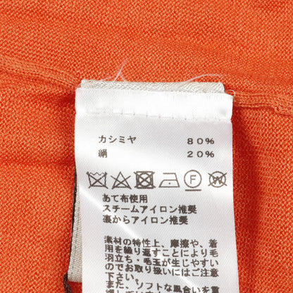 ニット クルーネック カシミヤ シルク オレンジ ボルドー エルメス トップス HERMES