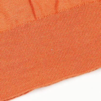 ニット クルーネック カシミヤ シルク オレンジ ボルドー エルメス トップス HERMES