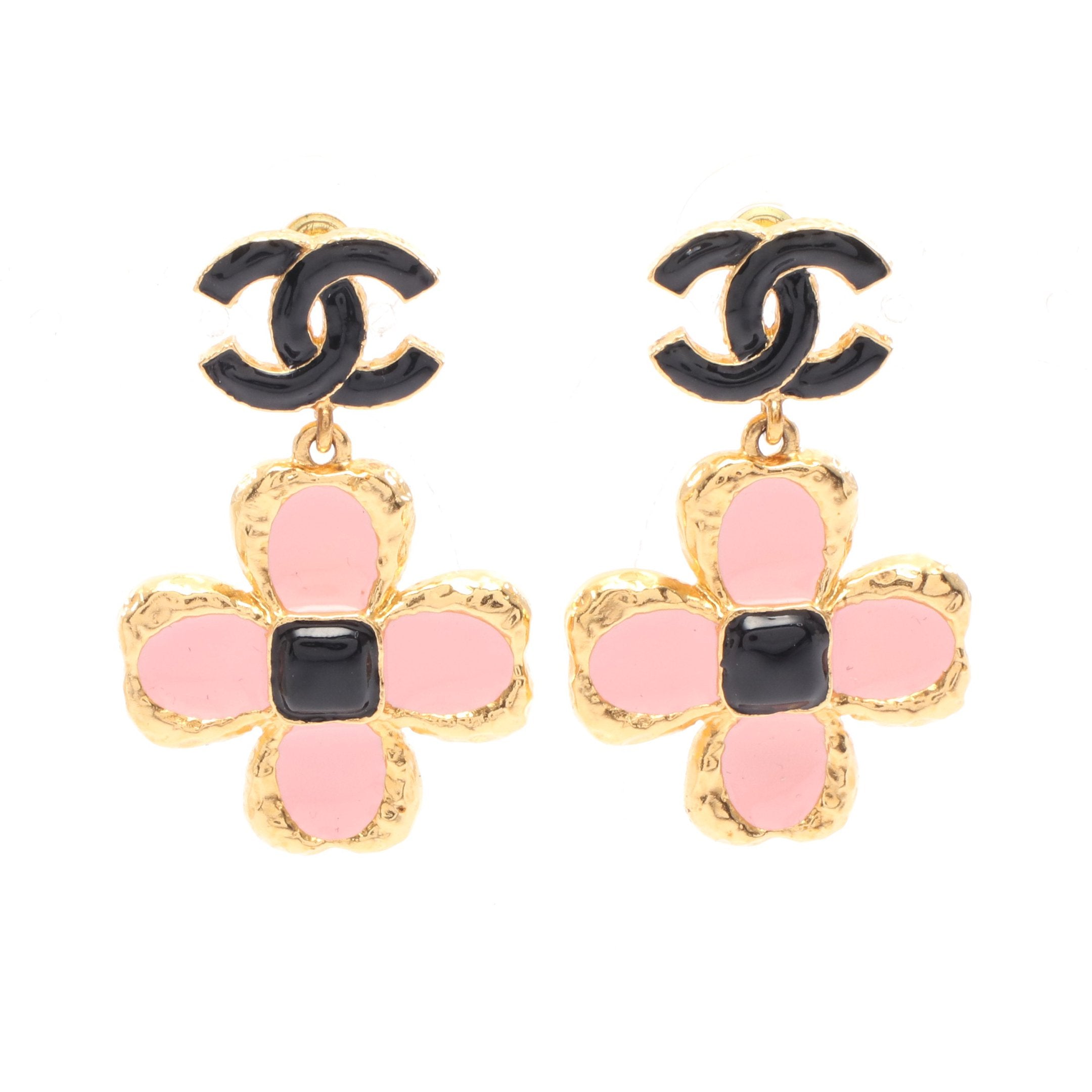 CHANEL ココマーク　L23K ピアス　両耳　GP ピンク×ゴールド ココマーク ピアス GP ゴールド ピンク ブラック L23K シャネル – RECLO
