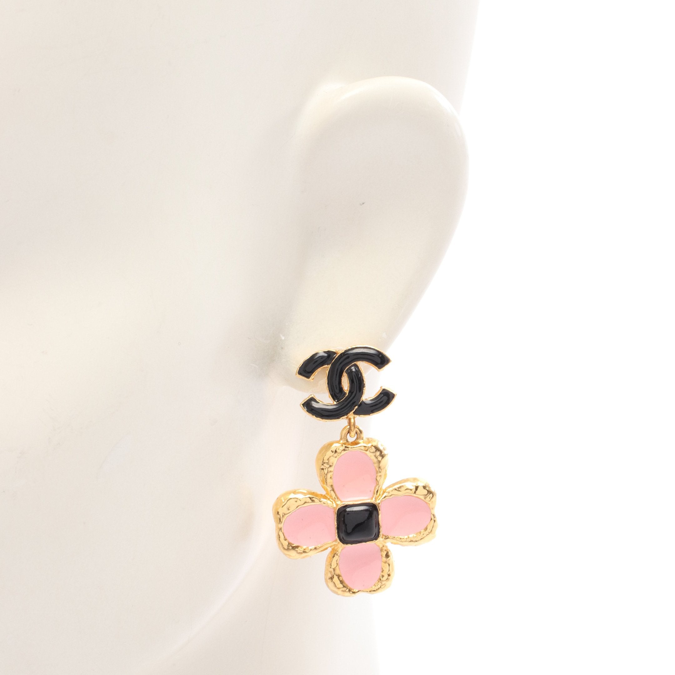 ココマーク ピアス GP ゴールド ピンク ブラック L23K シャネル – RECLO