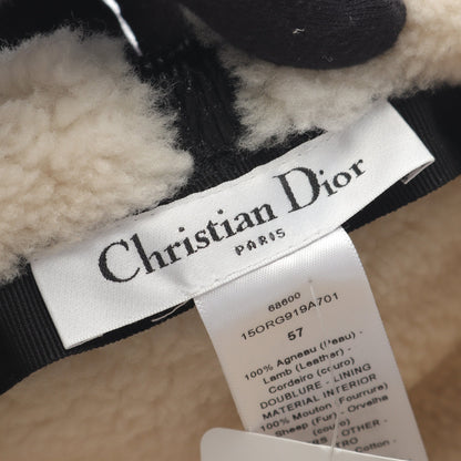 イヤーマフ キャップ ラムレザー ムートン ブラック クリスチャンディオール 財布・小物 Christian Dior