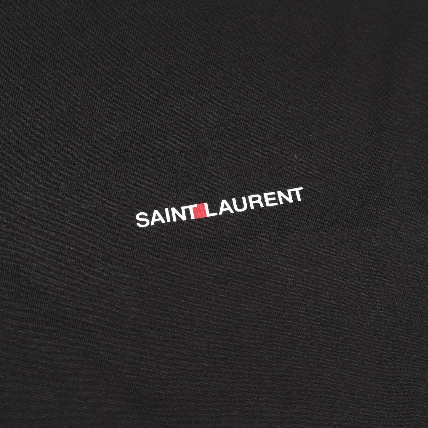 ミニロゴ Tシャツ クルーネック 半袖 コットン ブラック サンローランパリ トップス SAINT LAURENT PARIS