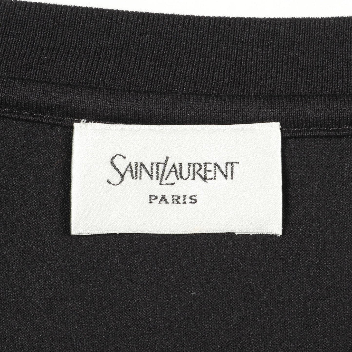 ミニロゴ Tシャツ クルーネック 半袖 コットン ブラック サンローランパリ トップス SAINT LAURENT PARIS