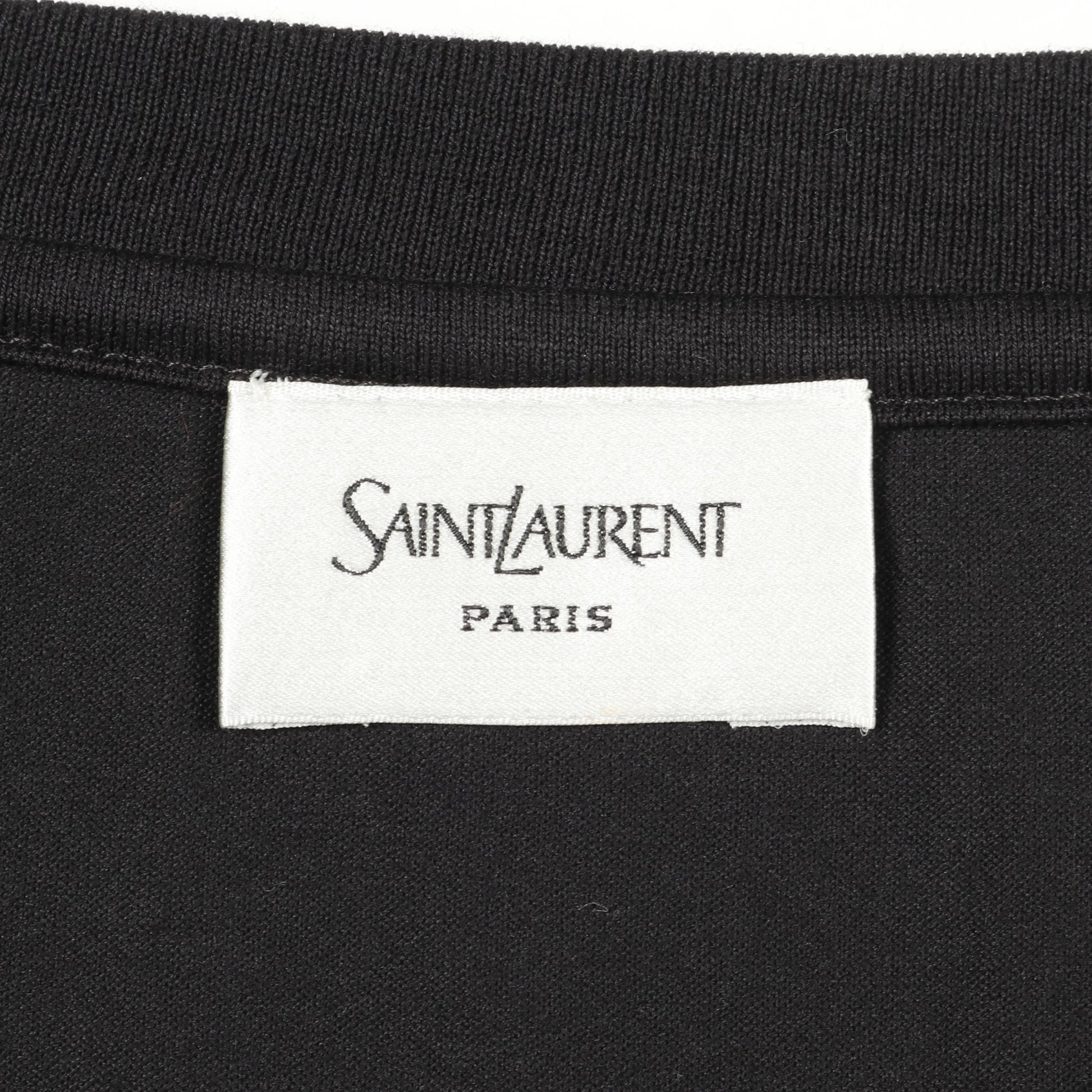 ミニロゴ Tシャツ クルーネック 半袖 コットン ブラック サンローランパリ トップス SAINT LAURENT PARIS
