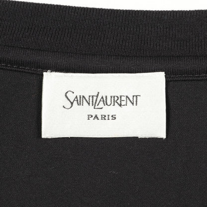ミニロゴ Tシャツ クルーネック 半袖 コットン ブラック サンローランパリ トップス SAINT LAURENT PARIS