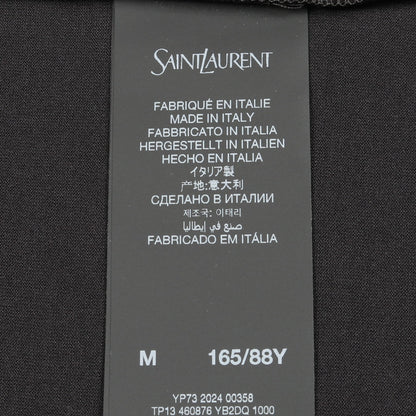ミニロゴ Tシャツ クルーネック 半袖 コットン ブラック サンローランパリ トップス SAINT LAURENT PARIS