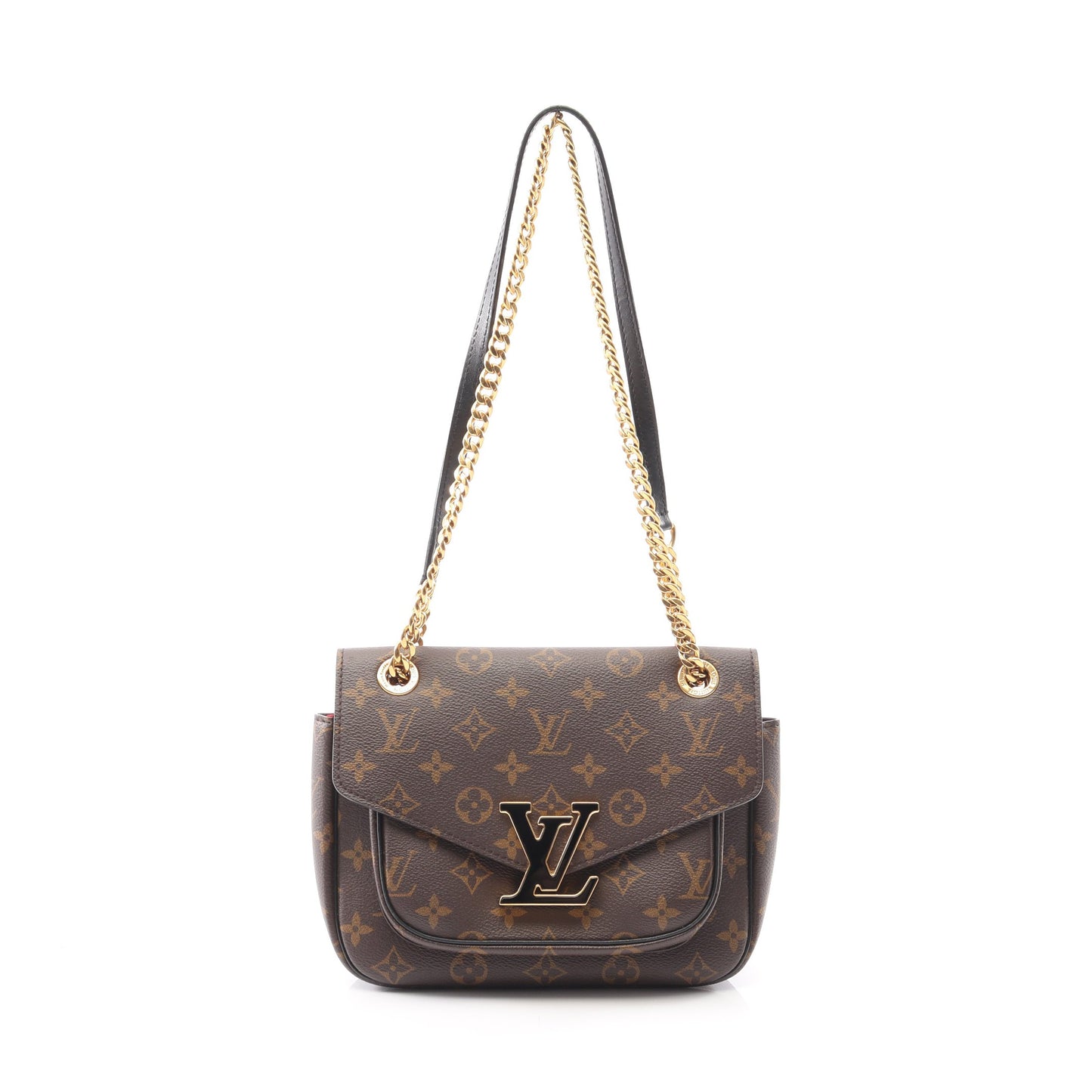 パッシー モノグラム チェーンショルダーバッグ PVC レザー ブラウン ブラック ルイヴィトン バッグ LOUIS VUITTON