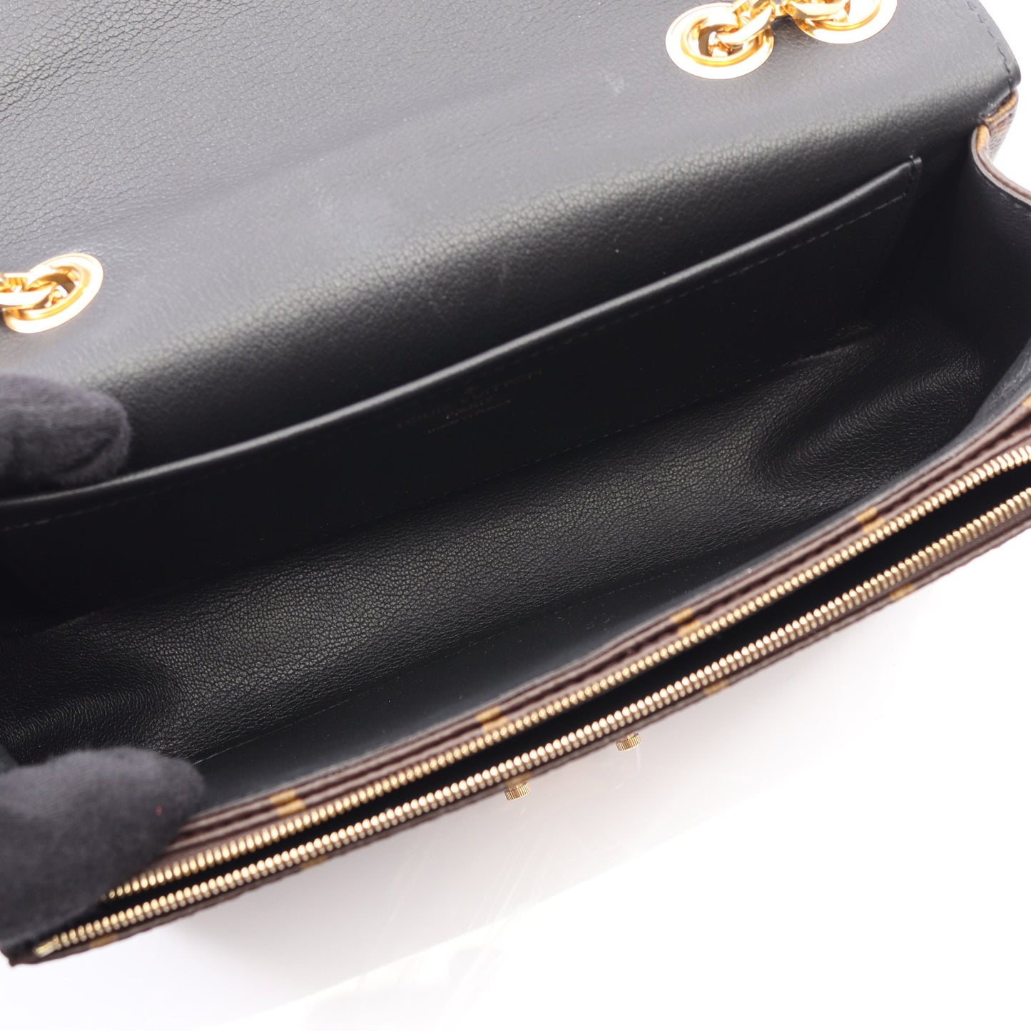 サック マルソー モノグラム チェーンショルダーバッグ PVC レザー ブラウン ブラック ルイヴィトン バッグ LOUIS VUITTON