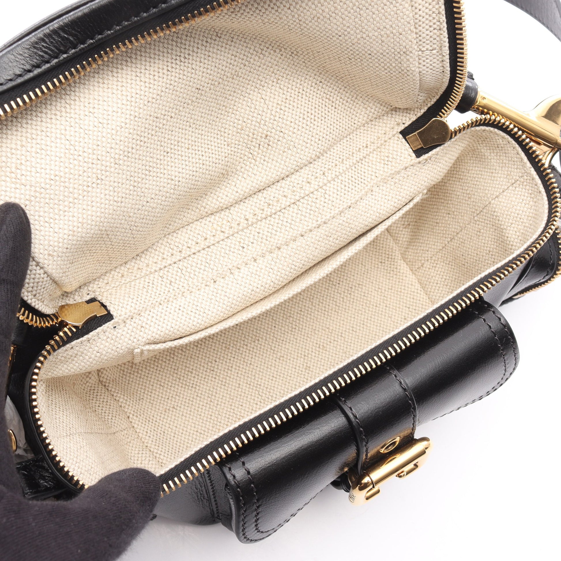 Small Camera ハンドバッグ レザー ブラック 2WAY クロエ バッグ Chloe