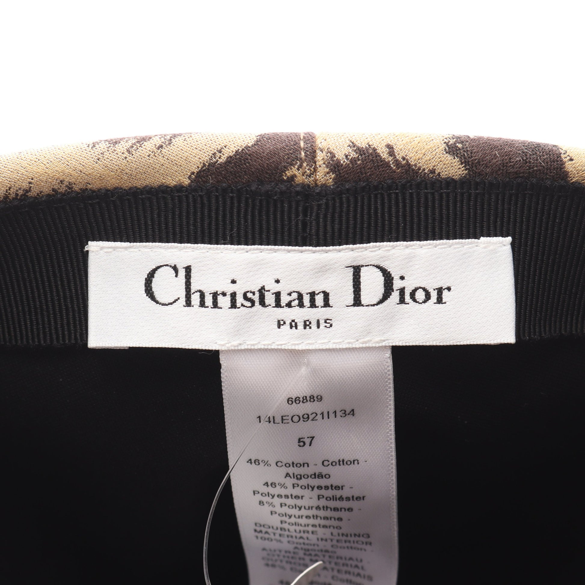 キャップ レオパード柄 コットン イエローブラウン ダークブラウン クリスチャンディオール 財布・小物 Christian Dior