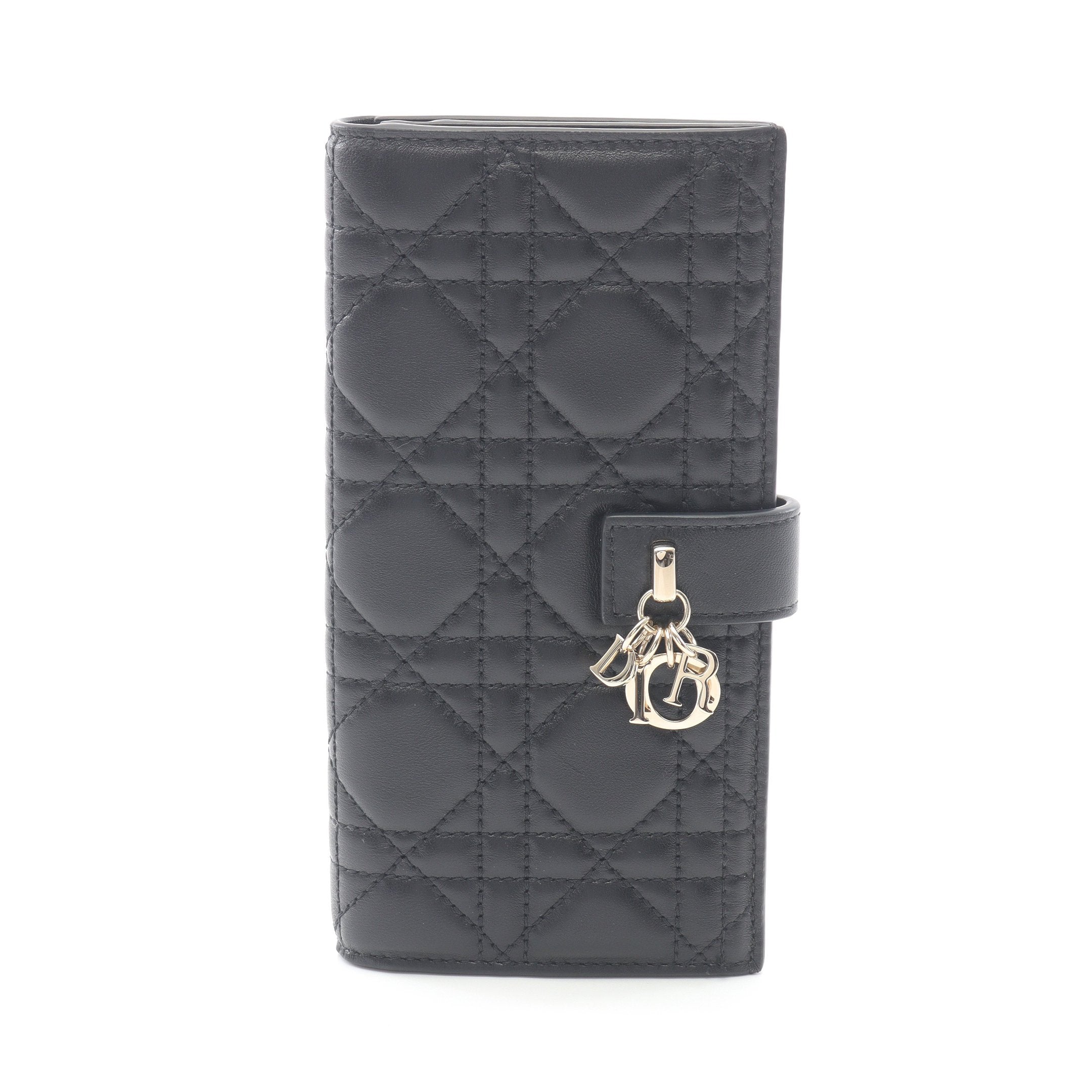 My Dior カナージュ 二つ折り長財布 レザー ブラック My Dior カナージュ 二つ折り長財布 レザー ブラック