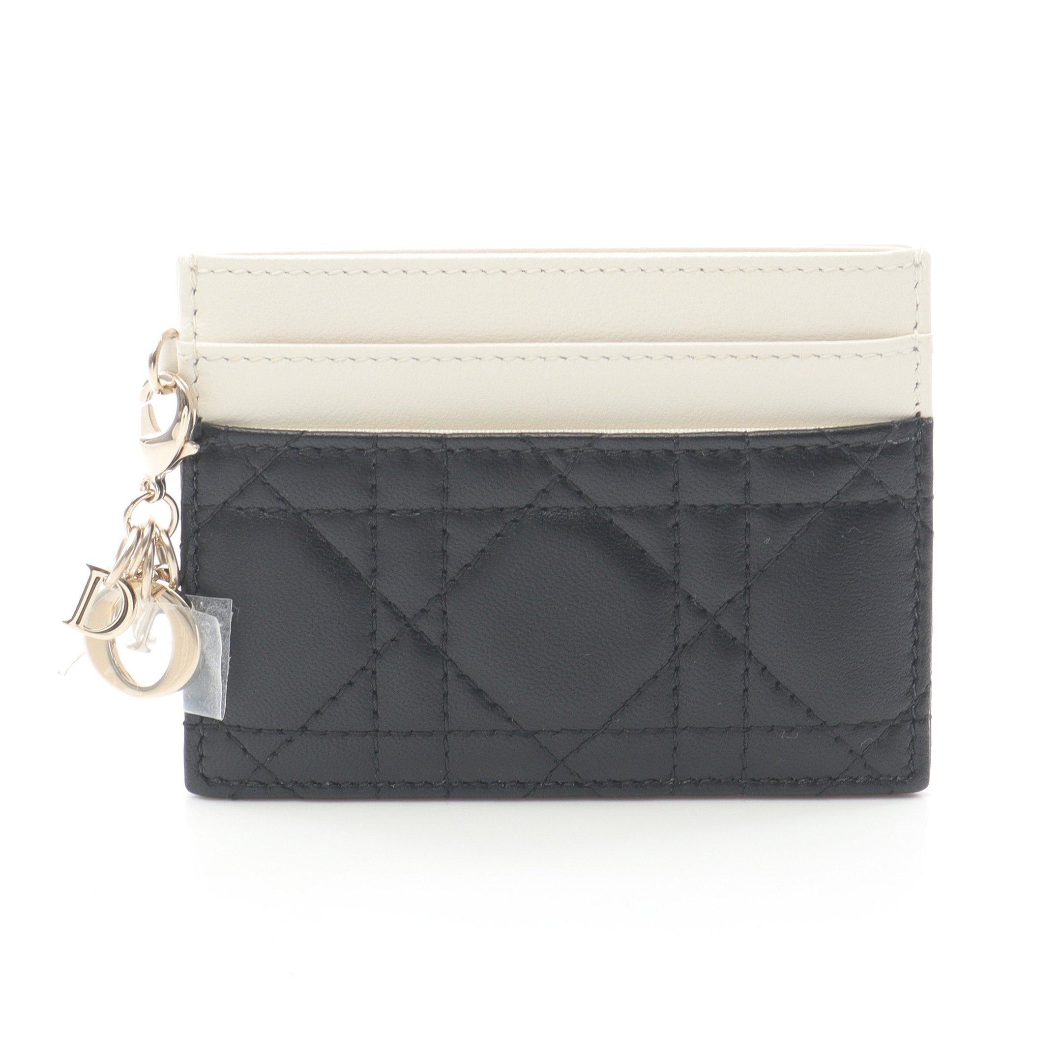 LADY DIOR レディディオール カナージュ カードケース レザー ブラック