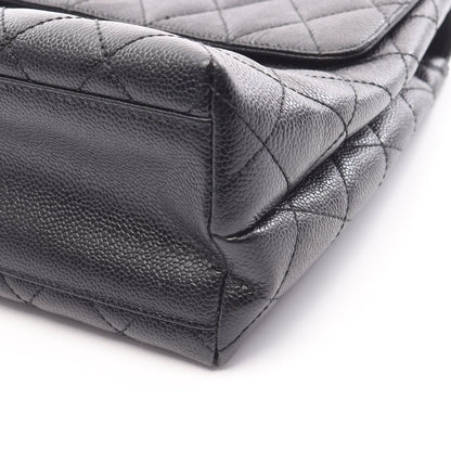マトラッセ トップハンドル ハンドバッグ キャビアスキン ブラック ゴールド金具 シャネル バッグ CHANEL