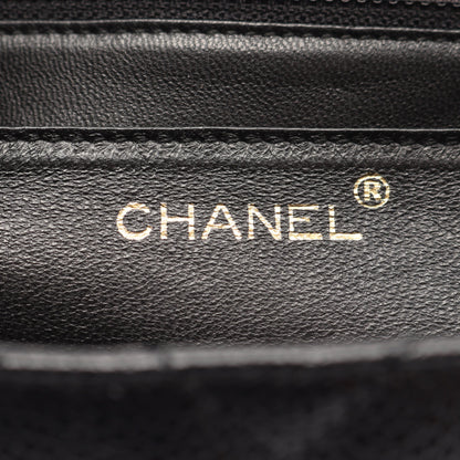 マトラッセ トップハンドル ハンドバッグ キャビアスキン ブラック ゴールド金具 シャネル バッグ CHANEL