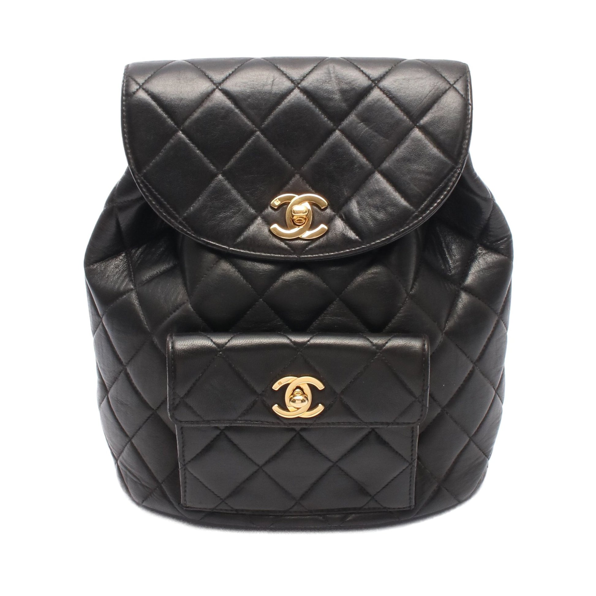 マトラッセ バックパック リュックサック ラムスキン ブラック ゴールド金具 シャネル バッグ CHANEL