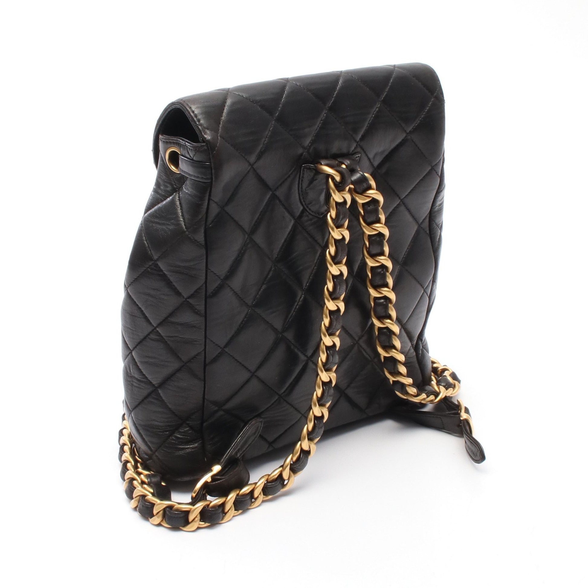 マトラッセ バックパック リュックサック ラムスキン ブラック ゴールド金具 シャネル バッグ CHANEL