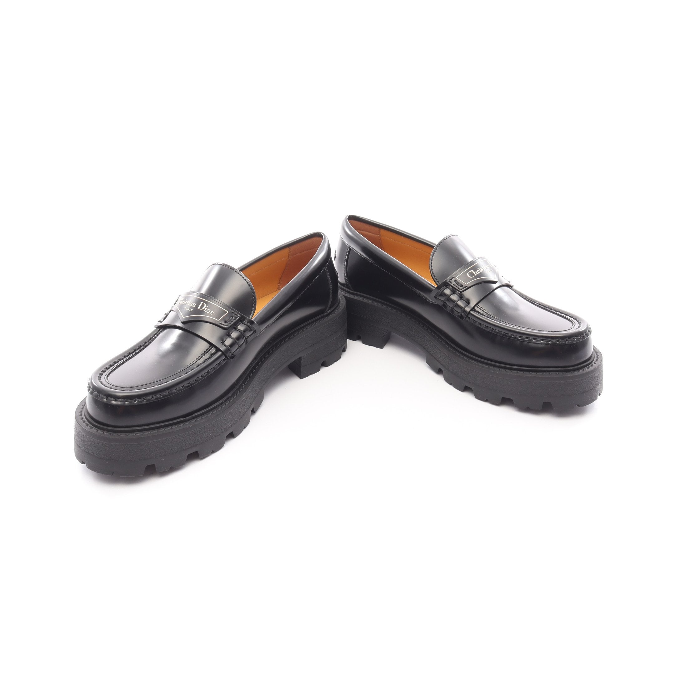 DIOR BOY プラットフォーム ローファー レザー ブラック クリスチャン