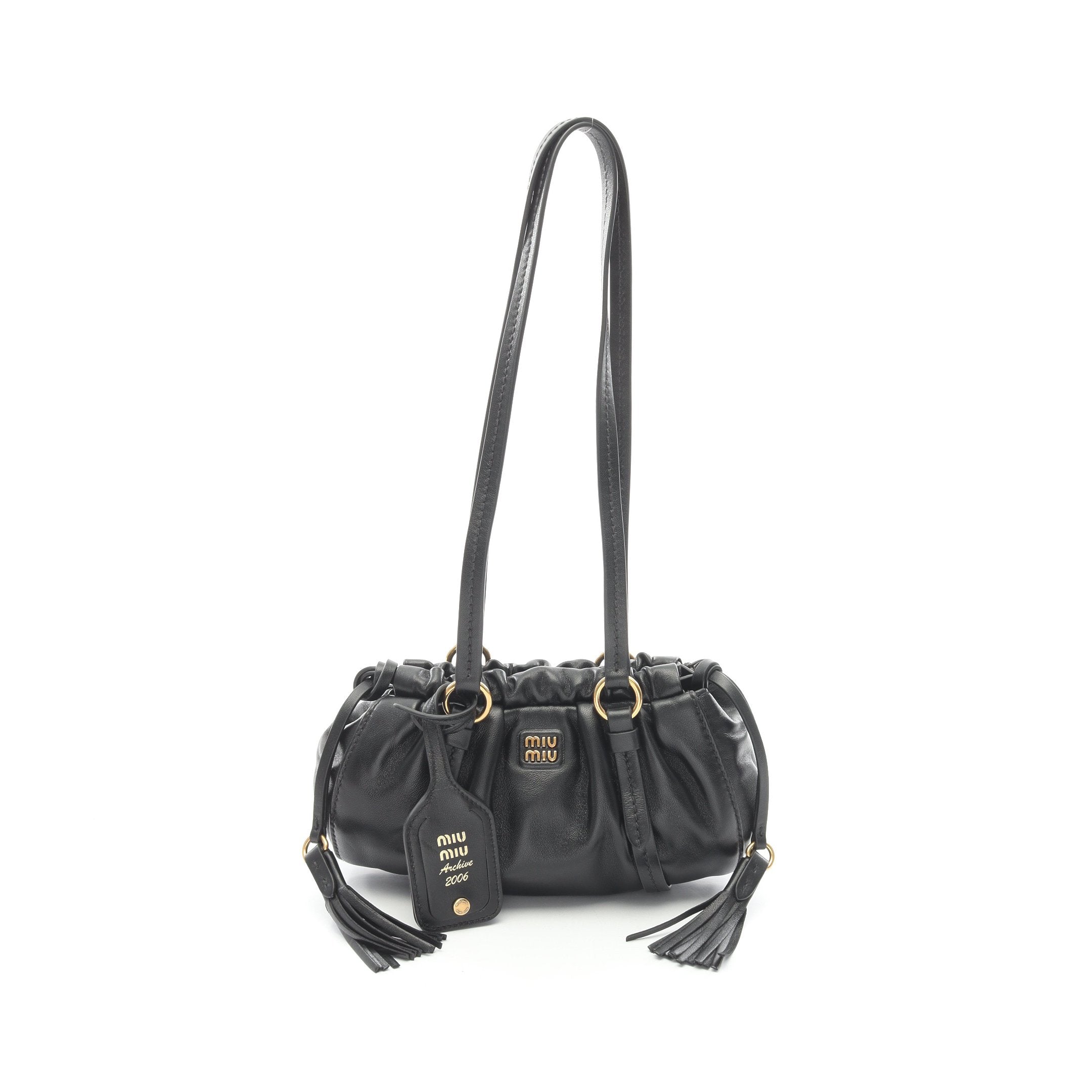 NAPPA ジョワ ショルダーバッグ レザー ブラック ミュウミュウ – RECLO