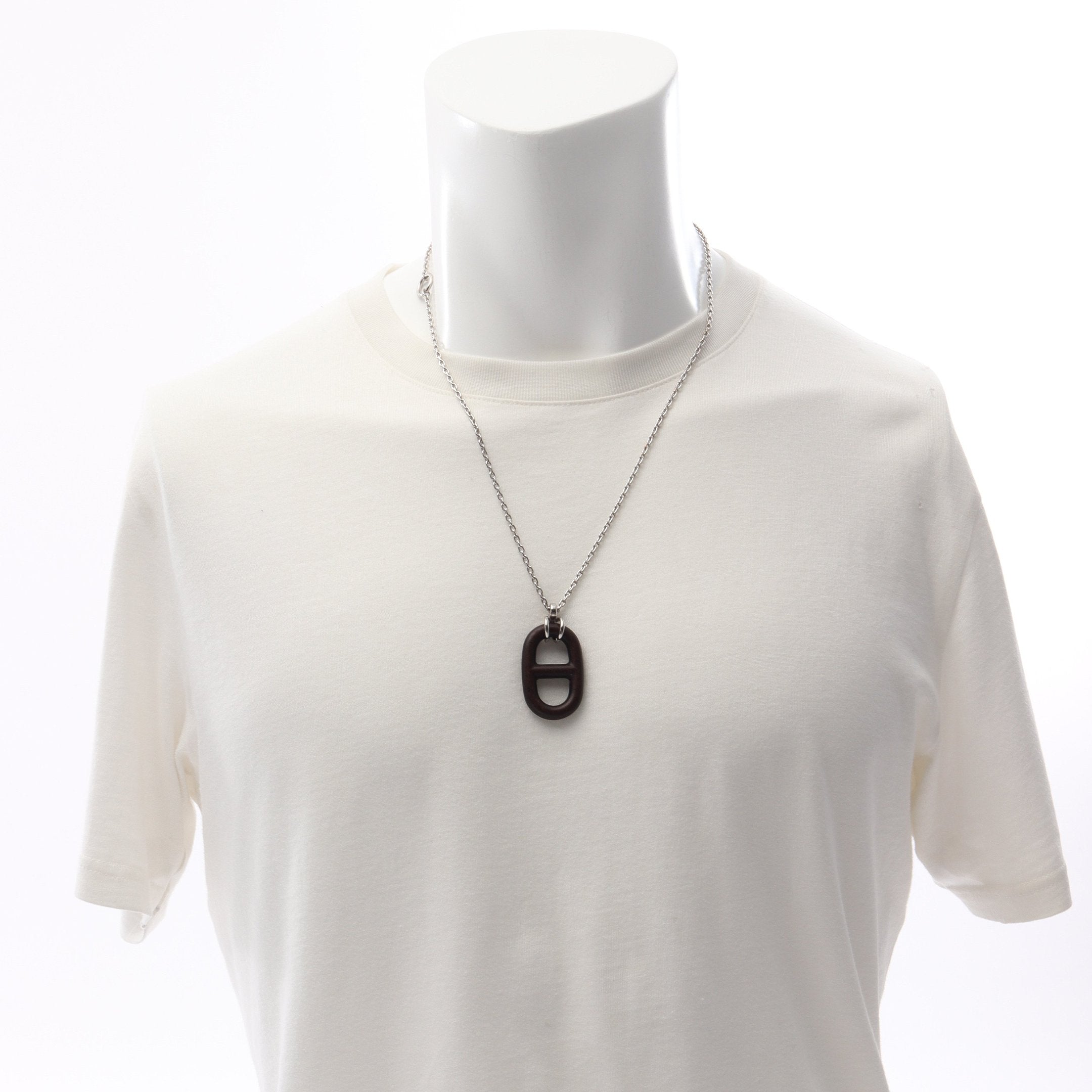 シェーヌダンクル ヴュルカニウム ネックレス レザー ダークブラウン